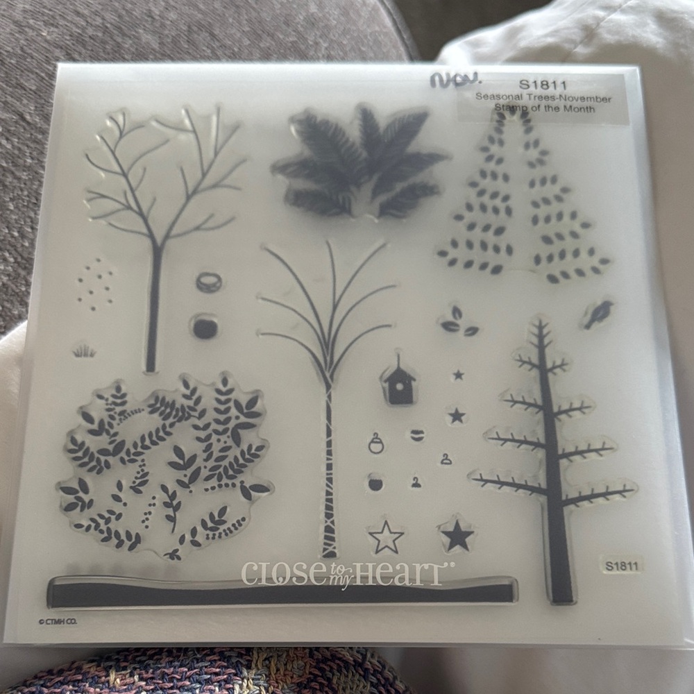 Close To My Heart Seasonal Trees Clear Stamp Set - White